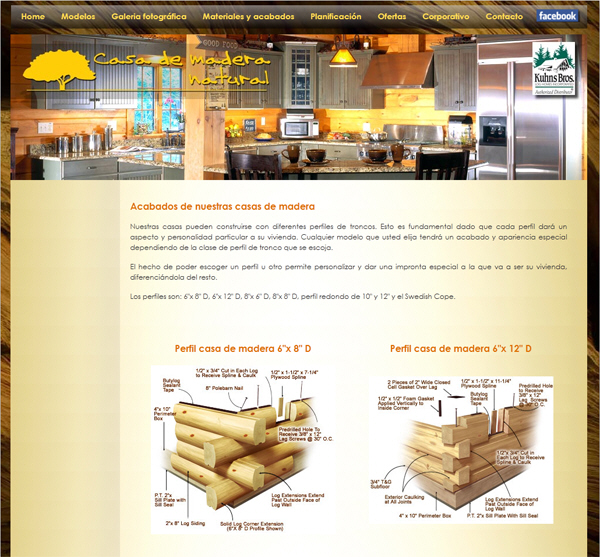 Portfolio of works of design, creation and programming of web pages for industrial house manufacturing company