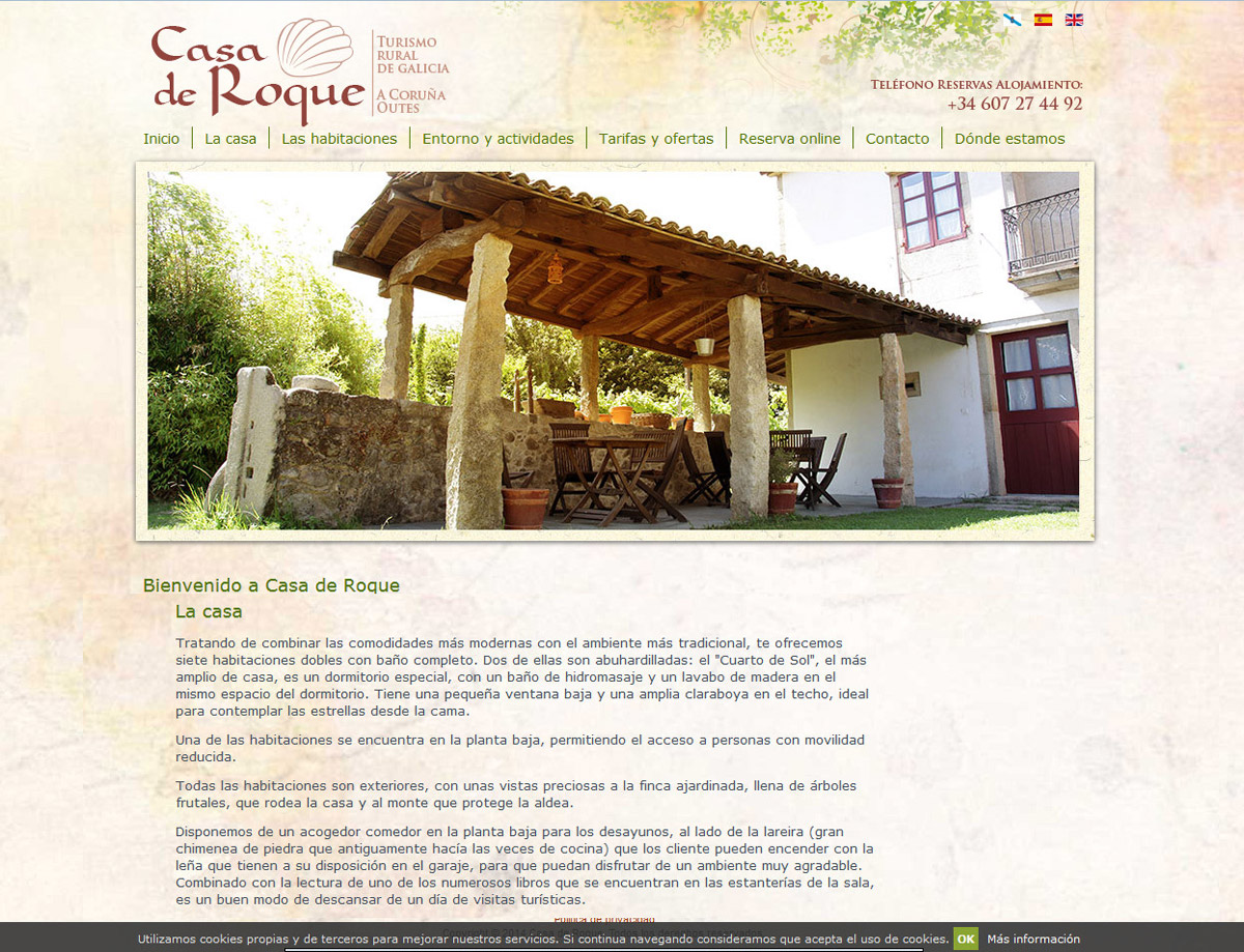 Portfolio of works of design, creation and programming of web pages for rural houses, rural hotels and rural tourism