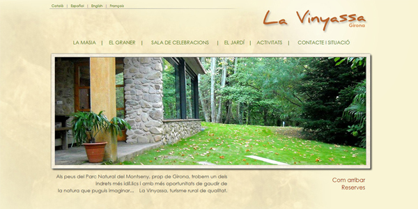 Portfolio of works of design, creation and programming of web pages for rural hotel and rural house
