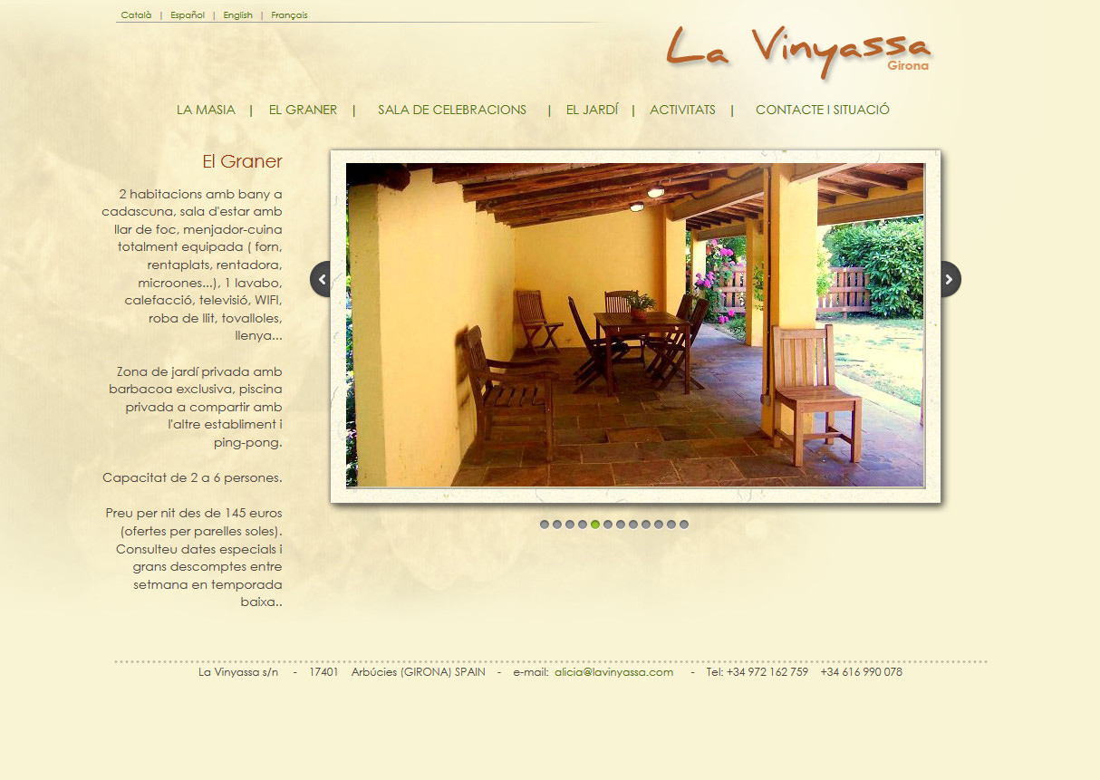 Portfolio of works of design, creation and programming of web pages for rural tourism companies and rural hotels