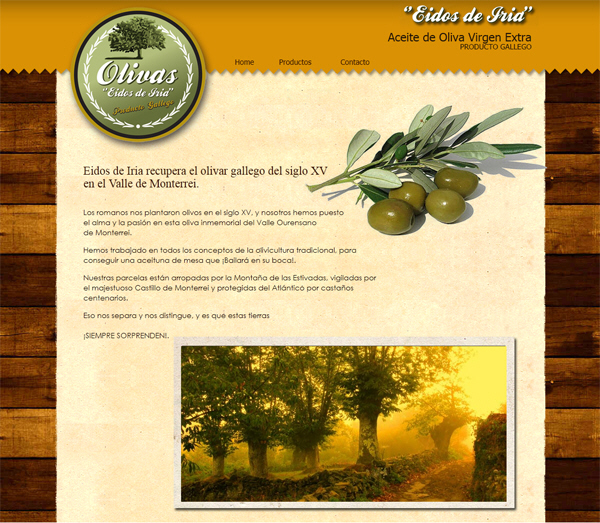 Diseño web para productores de aceitunas y aceite de oliva virgen extra gallego