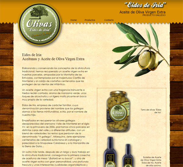 Trabajos de maquetación y diseño página web para fabricantes exportadores de aceite de oliva virgen extra y productos gourmet diseño web creativo