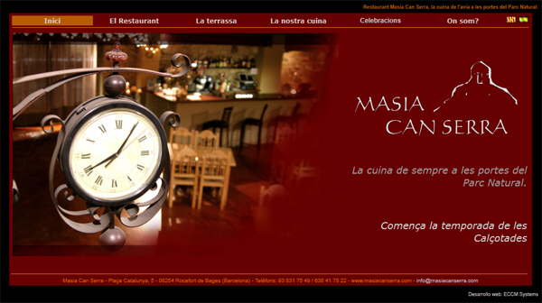 Portfolio of works of design, creation and programming of web pages for restaurants