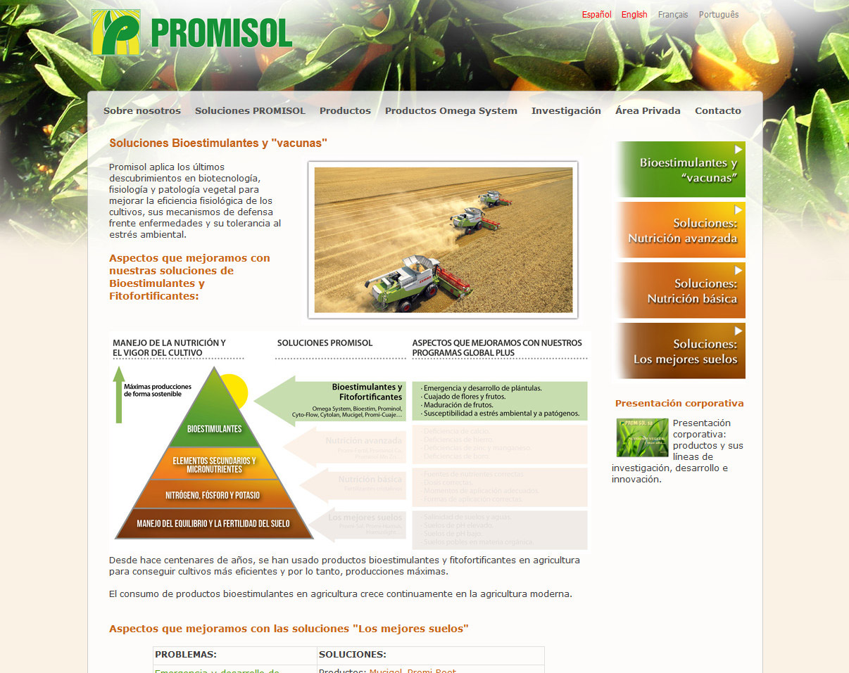 Portfolio of works of design, creation and programming of web pages for small businesses and SMEs, specialized in selling products for agriculture and livestock