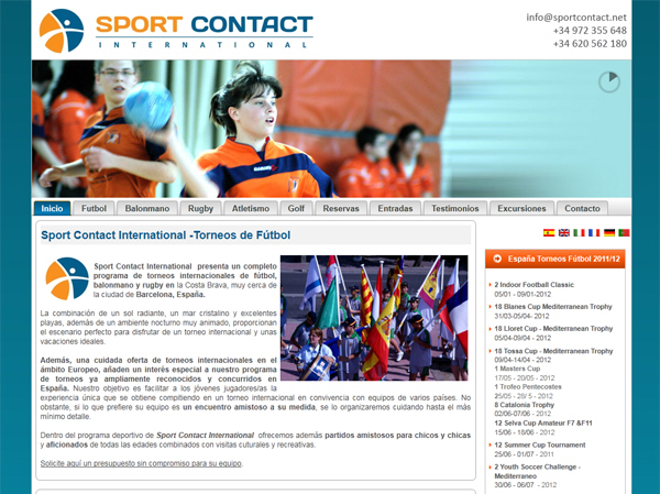 Portfolio of works of design, creation and programming of web pages for travel agencies specialized in sporting events