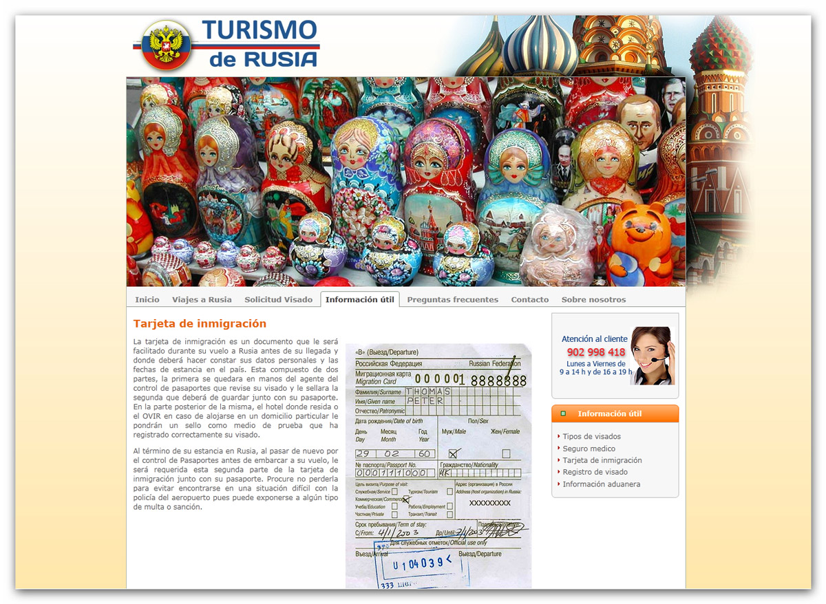 Portfolio of works of design, creation and programming of web pages for travel agencies specialized in Tourism in Russia