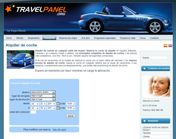 Portfolio of works of design, creation and programming of web pages for specialized travel agencies - TravelPanel