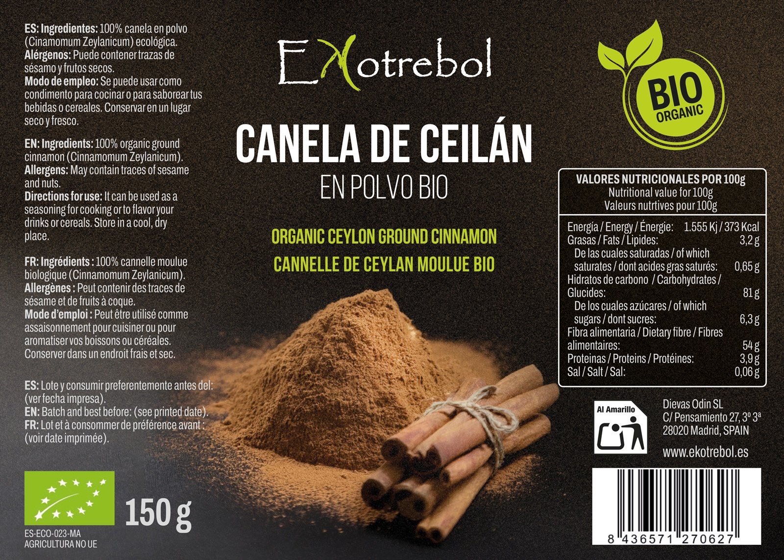 Diseño de doypacks ecológicos para productos bio de alimentación para Ekotrebol