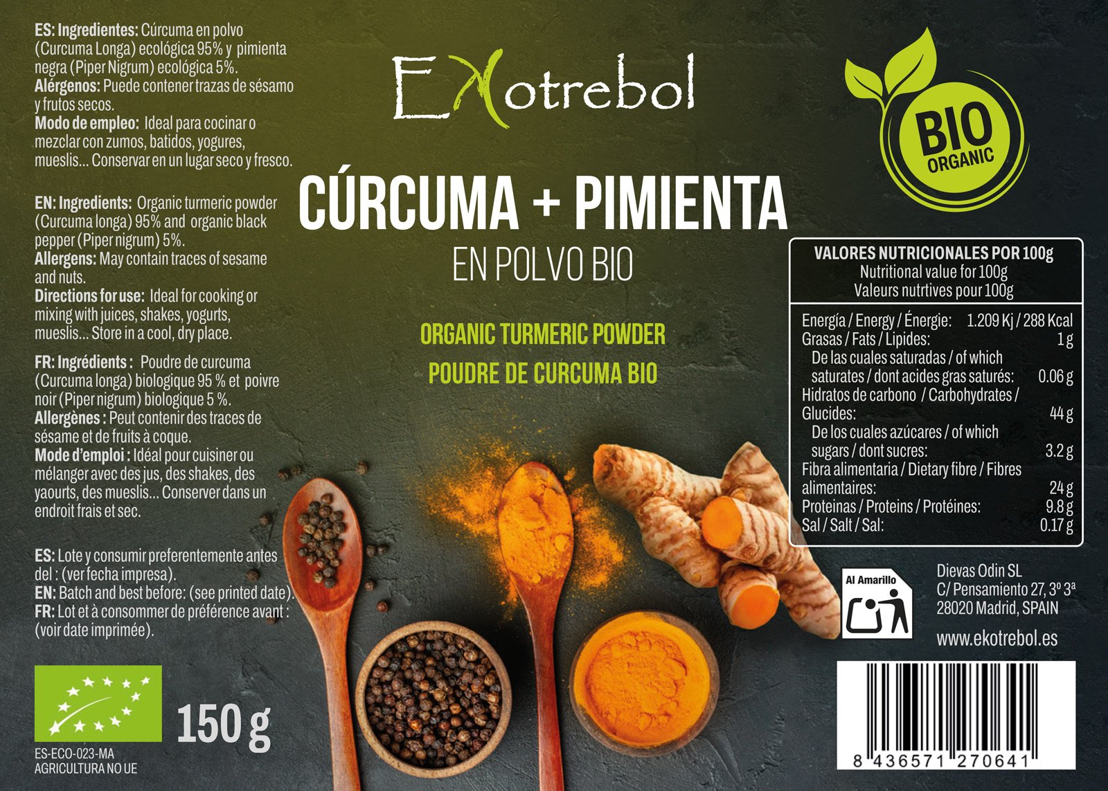 Diseño de doypacks ecológicos para productos bio de alimentación para Ekotrebol