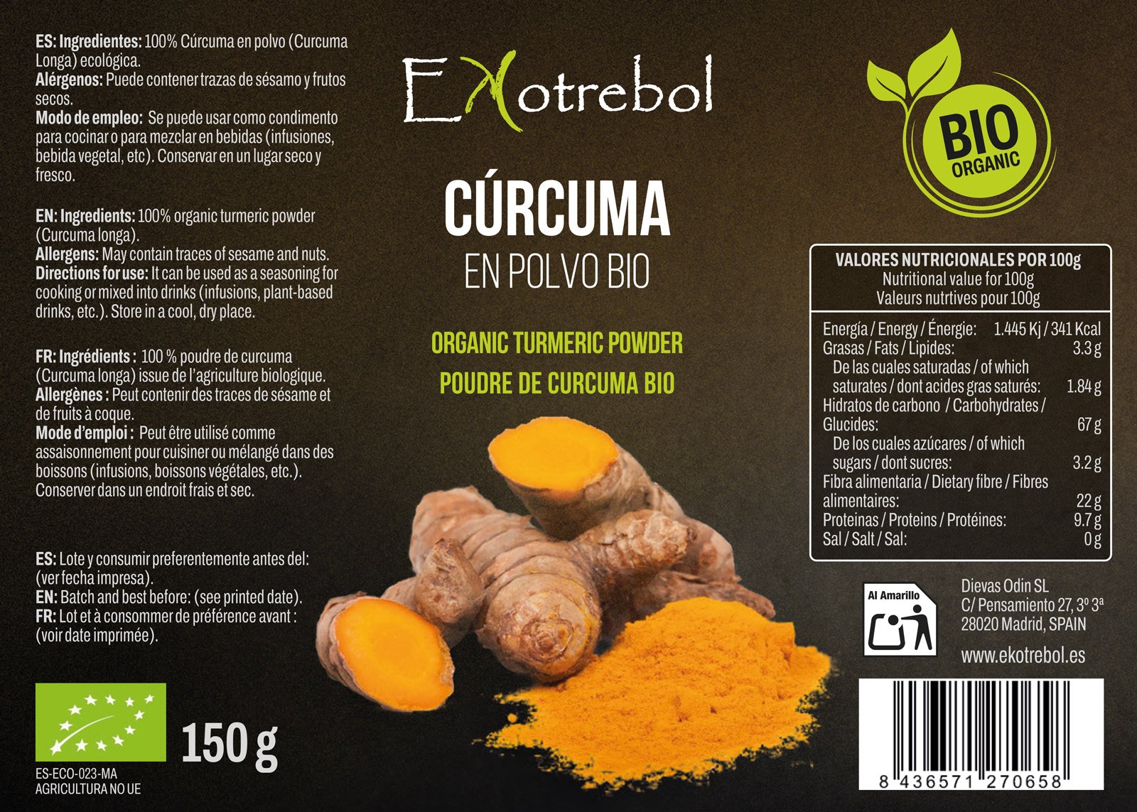Diseño de doypacks ecológicos para productos bio de alimentación para Ekotrebol