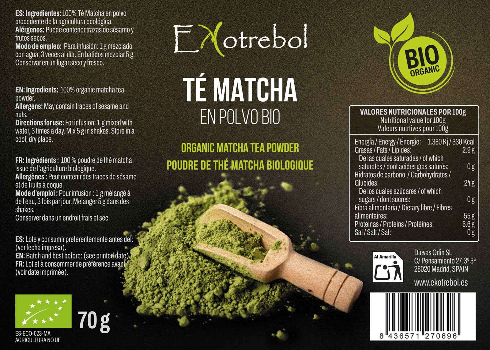 Diseño de doypacks ecológicos para productos bio de alimentación para Ekotrebol
